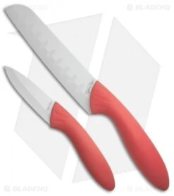 Stone River Gear Two Piece White/Pink Ceramic Knife Set - SRG23CKP