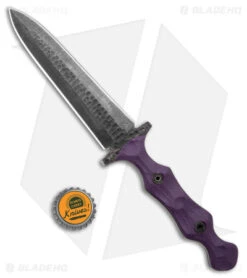 Stroup Knives Dagger Fixed Blade Knife Purple G-10 (5.25" Black SW) -EOSS Knives Shop Stroup Knives Dagger Fixed Blade Purple G 10 Black SW BHQ 175262 jr bottlecap
