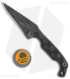 Stroup Knives Mini EDC Fixed Blade Knife Black G-10 (3.1" Black SW) -EOSS Knives Shop Stroup Knives LLC Mini Black BHQ 142120 jr bottlecap