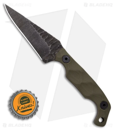 Stroup Knives Mini EDC Fixed Blade Knife OD Green G-10 (3.1" Black SW) 4 Stroup Knives Mini EDC Fixed Blade Knife OD Green G-10 (3.1" Black SW) - Image 4