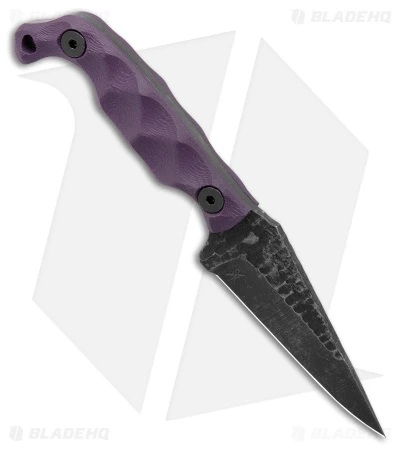 Stroup Knives Mini EDC Fixed Blade Knife Purple G-10 (3.1" Black SW) 2 Stroup Knives Mini EDC Fixed Blade Knife Purple G-10 (3.1" Black SW) - Image 2