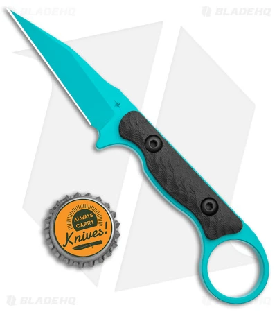 Toor Knives Jank Shank Tactical Fixed Blade Knife Black G-10 (3" Teal) 4 Toor Knives Jank Shank Tactical Fixed Blade Knife Black G-10 (3" Teal) - Image 4