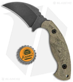 Toor Knives Karsumba Karambit Fixed Blade Green Canvas Micarta (2.5" Black SW) 7 Toor Knives Karsumba Karambit Fixed Blade Green Canvas Micarta (2.5" Black SW) -EOSS Knives Shop Toor Knives Karsumba Burlap Green jr bottlecap