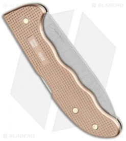 Victorinox Hunter Pro Alox Lockback Knife Champagne Aluminum (3.8" Damasteel) -EOSS Knives Shop Victorinox Hunter Pro Alox Damast Limited Edition 2020 BHQ 111669 jr side