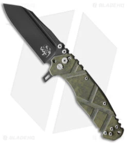 Wander Tactical Mistral Bar Lock Knife Green Micarta (3.5" Black DLC)