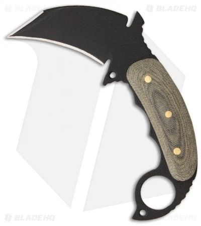 Shadow Tech Knives Combat Karambit Knife Fixed Blade Green Micarta (3" Plain) 1 Shadow Tech Knives Combat Karambit Knife Fixed Blade Green Micarta (3" Plain)