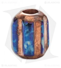 TiSurvival Copper/Titanium Hex Lanyard Bead - Blue Accent